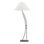 Hubbardton Forge Metamorphic 54" Tall Accent Floor Lamp Black / Natural Anna