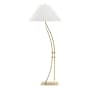 Hubbardton Forge Metamorphic 54" Tall Accent Floor Lamp Modern Brass / Natural Anna