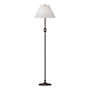 Hubbardton Forge Twist Basket 55" Tall Buffet Floor Lamp with Customizable Fabric Shade Dark Smoke / Natural Anna