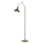 Hubbardton Forge Henry 61" Tall Swing Arm Floor Lamp Soft Gold / Natural Iron