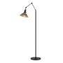Hubbardton Forge Henry 61" Tall Swing Arm Floor Lamp Black / Soft Gold