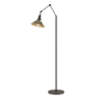 Hubbardton Forge Henry 61" Tall Swing Arm Floor Lamp Natural Iron / Soft Gold
