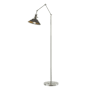 Hubbardton Forge Henry 61" Tall Swing Arm Floor Lamp Sterling / Natural Iron