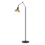 Hubbardton Forge Henry 61" Tall Swing Arm Floor Lamp Black / Modern Brass