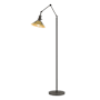 Hubbardton Forge Henry 61" Tall Swing Arm Floor Lamp Natural Iron / Modern Brass