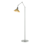 Hubbardton Forge Henry 61" Tall Swing Arm Floor Lamp Vintage Platinum / Modern Brass