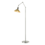 Hubbardton Forge Henry 61" Tall Swing Arm Floor Lamp Sterling / Modern Brass