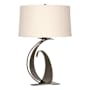 Hubbardton Forge Fullered 29" Tall Buffet Table Lamp Dark Smoke / Flax