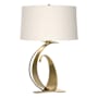 Hubbardton Forge Fullered 29" Tall Buffet Table Lamp Modern Brass / Natural Anna