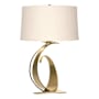 Hubbardton Forge Fullered 29" Tall Buffet Table Lamp Modern Brass / Flax