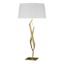 Hubbardton Forge Facet 34" Tall Buffet Table Lamp Modern Brass / Natural Anna