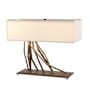 Hubbardton Forge Brindille 2 Light 17" Tall Novelty Table Lamp with Customizable Fabric Shade Bronze / Natural Anna