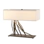 Hubbardton Forge Brindille 2 Light 17" Tall Novelty Table Lamp with Customizable Fabric Shade Dark Smoke / Natural Anna