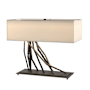 Hubbardton Forge Brindille 2 Light 17" Tall Novelty Table Lamp with Customizable Fabric Shade Black / Flax