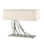 Hubbardton Forge Brindille 2 Light 17" Tall Novelty Table Lamp with Customizable Fabric Shade Sterling / Flax