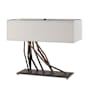 Hubbardton Forge Brindille 2 Light 17" Tall Novelty Table Lamp with Customizable Fabric Shade Oil Rubbed Bronze / Natural Anna