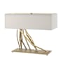 Hubbardton Forge Brindille 2 Light 17" Tall Novelty Table Lamp with Customizable Fabric Shade Modern Brass / Natural Anna