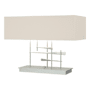 Hubbardton Forge Cavaletti 2 Light 16" Tall Buffet Table Lamp Vintage Platinum / Flax