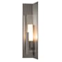 Hubbardton Forge Summit 34" Tall Outdoor Wall Sconce Coastal Burnished Steel / Clear