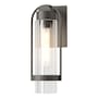 Hubbardton Forge Alcove 16" Tall Outdoor Wall Sconce Coastal Natural Iron / Clear