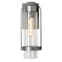 Hubbardton Forge Alcove 16" Tall Outdoor Wall Sconce Coastal Burnished Steel / Clear
