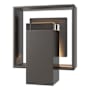 Hubbardton Forge Shadow Box 9" Tall Outdoor Wall Sconce Coastal Oil Rubbed Bronze / Slate / Clear