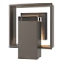 Hubbardton Forge Shadow Box 9" Tall Outdoor Wall Sconce Coastal Dark Smoke / Slate / Clear