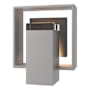 Hubbardton Forge Shadow Box 9" Tall Outdoor Wall Sconce Coastal Burnished Steel / Slate / Clear
