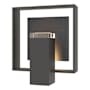 Hubbardton Forge Shadow Box 12" Tall Outdoor Wall Sconce Coastal Natural Iron / Slate / Clear