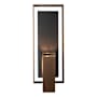 Hubbardton Forge Shadow Box 12" Tall Outdoor Wall Sconce Coastal Bronze / Slate / Clear