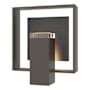 Hubbardton Forge Shadow Box 12" Tall Outdoor Wall Sconce Coastal Dark Smoke / Slate / Clear