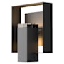 Hubbardton Forge Shadow Box 12" Tall Outdoor Wall Sconce Coastal Black / Coastal Black / Clear