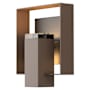 Hubbardton Forge Shadow Box 12" Tall Outdoor Wall Sconce Coastal Bronze / Coastal Black / Clear
