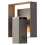 Hubbardton Forge Shadow Box 12" Tall Outdoor Wall Sconce Coastal Dark Smoke / Coastal Black / Clear