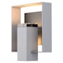 Hubbardton Forge Shadow Box 12" Tall Outdoor Wall Sconce Coastal Burnished Steel / Coastal Black / Clear