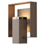 Hubbardton Forge Shadow Box 12" Tall Outdoor Wall Sconce Coastal Bronze / Coastal Natural Iron / Clear