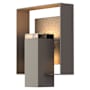 Hubbardton Forge Shadow Box 12" Tall Outdoor Wall Sconce Coastal Dark Smoke / Coastal Natural Iron / Clear