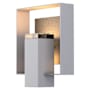 Hubbardton Forge Shadow Box 12" Tall Outdoor Wall Sconce Coast Burnished Steel / Coast Natural Iron / Clear