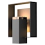 Hubbardton Forge Shadow Box 12" Tall Outdoor Wall Sconce Coastal Black / Coastal Dark Smoke / Clear