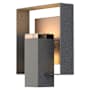Hubbardton Forge Shadow Box 12" Tall Outdoor Wall Sconce Coastal Natural Iron / Coastal Dark Smoke / Clear