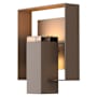 Hubbardton Forge Shadow Box 12" Tall Outdoor Wall Sconce Coastal Bronze / Coastal Dark Smoke / Clear