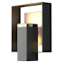 Hubbardton Forge Shadow Box 12" Tall Outdoor Wall Sconce Coastal Black / Coastal Burnished Steel / Clear
