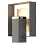 Hubbardton Forge Shadow Box 12" Tall Outdoor Wall Sconce Coast Natural Iron / Coast Burnished Steel / Clear