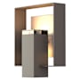 Hubbardton Forge Shadow Box 12" Tall Outdoor Wall Sconce Coastal Dark Smoke / Coast Burnished Steel / Clear