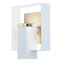 Hubbardton Forge Shadow Box 12" Tall Outdoor Wall Sconce Coastal White / Coastal Burnished Steel / Clear