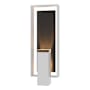 Hubbardton Forge Shadow Box 2 Light 22" Tall Outdoor Wall Sconce Coastal White / Slate / Clear