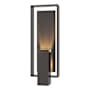 Hubbardton Forge Shadow Box 2 Light 22" Tall Outdoor Wall Sconce Coastal Oil Rubbed Bronze / Slate / Clear