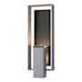 Hubbardton Forge Shadow Box 2 Light 22" Tall Outdoor Wall Sconce Coastal Burnished Steel / Coastal Black / Clear