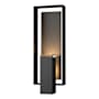 Hubbardton Forge Shadow Box 2 Light 22" Tall Outdoor Wall Sconce Coastal Black / Coastal Natural Iron / Clear