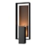 Hubbardton Forge Shadow Box 2 Light 22" Tall Outdoor Wall Sconce Coastal Black / Coastal Bronze / Clear